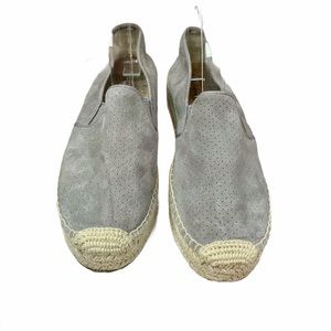 Soludos Leather Malibu Platform Gray Espadrille